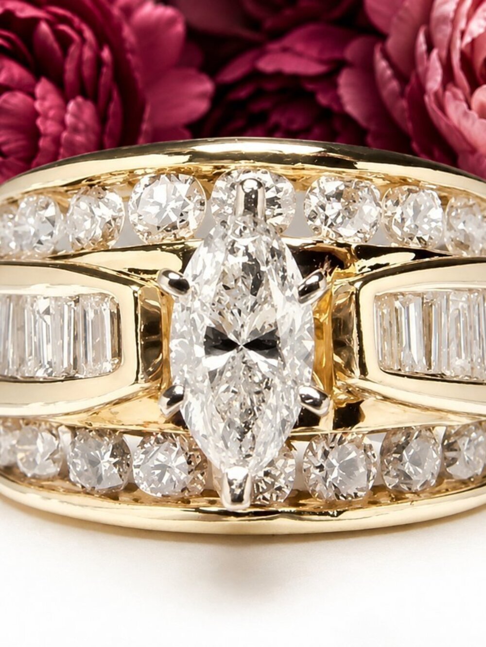 MARQUISE BRIDAL WEDDING RING
